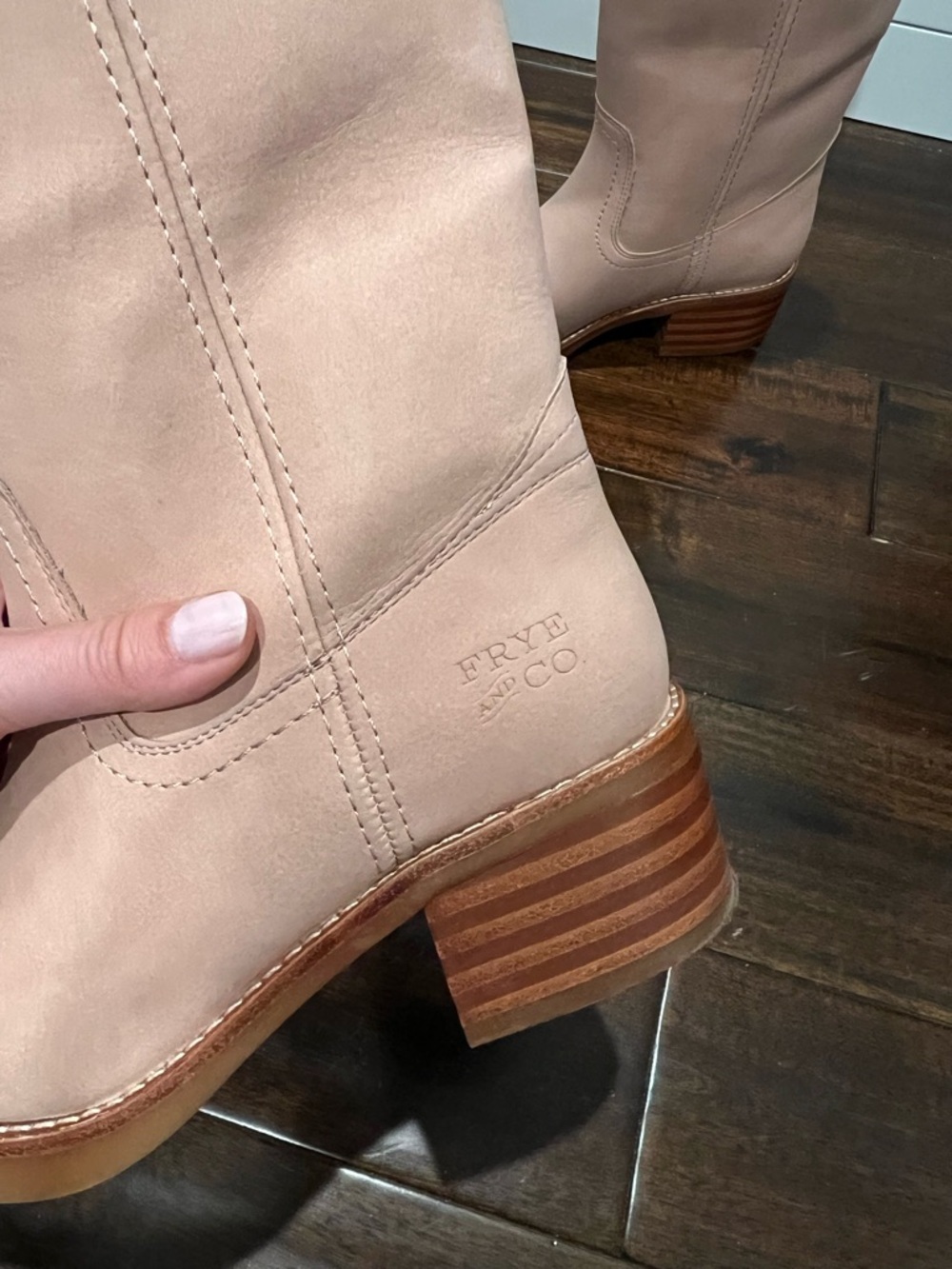 FRYE AND CO. Knee-High Leather Boots in Dusty Blush - Picture 3 of 5